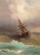 Ivan Aivazovsky Ship in the Stormy Sea France oil painting artist